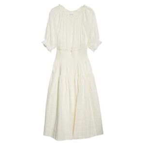 Apiece Apart Brijette Smocked Tiered Puff Sleeve Maxi Dress Small